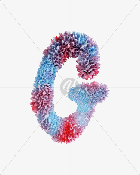 Letter G from Coral Reef alphabet on Yellow Images Creative Fonts - S74334