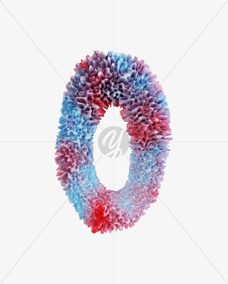 Letter O from Coral Reef alphabet on Yellow Images Creative Fonts - S74342