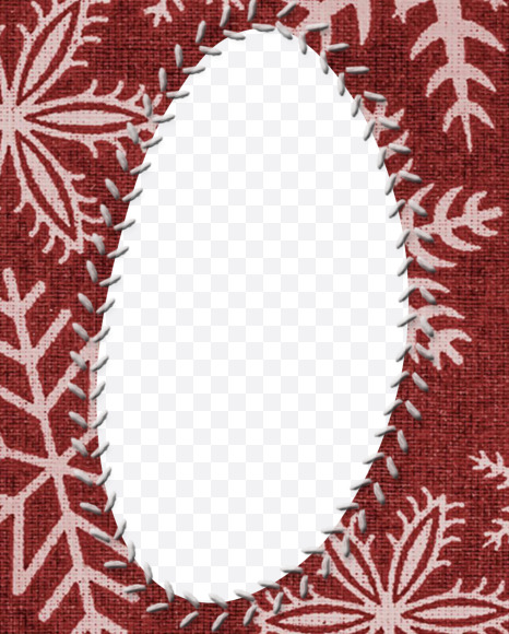 0 from Stitched christmas fabric alphabet on Yellow Images Creative Fonts - S74428