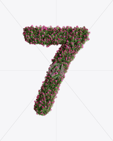 7 from Oleander flower alphabet on Yellow Images Creative Fonts - S74552