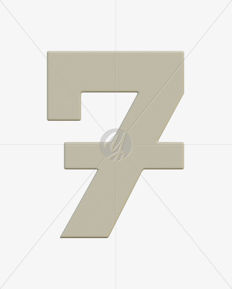 7 from Gboy 3d Alphabet - View 1 on Yellow Images Creative Fonts - S75742