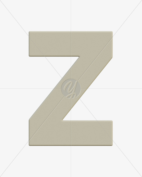 Letter Z from Gboy 3d Alphabet - View 1 on Yellow Images Creative Fonts - S75735