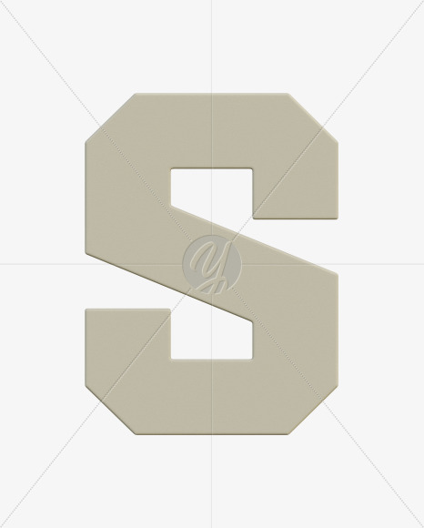 Letter S from Gboy 3d Alphabet - View 1 on Yellow Images Creative Fonts - S75728