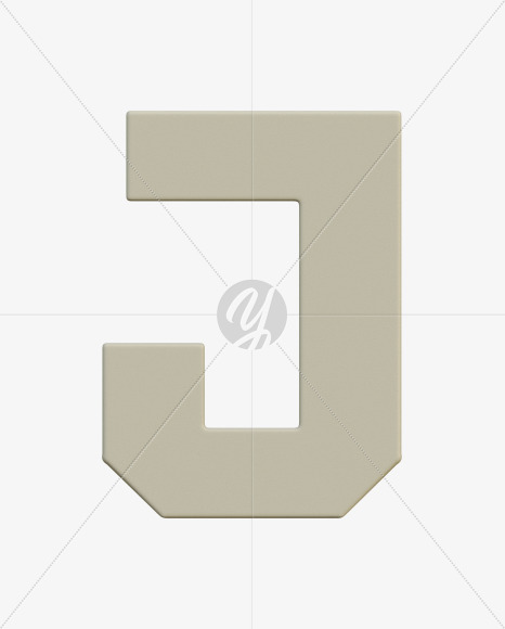 Letter J from Gboy 3d Alphabet - View 1 on Yellow Images Creative Fonts - S75719