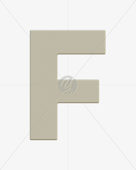 Letter F from Gboy 3d Alphabet - View 1 on Yellow Images Creative Fonts - S75715