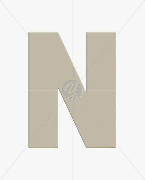 Letter N from Gboy 3d Alphabet - View 1 on Yellow Images Creative Fonts - S75723