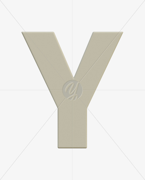 Letter Y from Gboy 3d Alphabet - View 1 on Yellow Images Creative Fonts - S75734