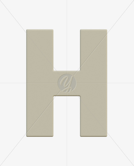 Letter H from Gboy 3d Alphabet - View 1 on Yellow Images Creative Fonts - S75717