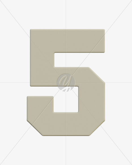 5 from Gboy 3d Alphabet - View 1 on Yellow Images Creative Fonts - S75740