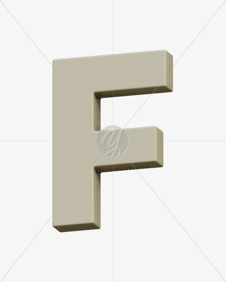 Letter F from Gboy 3D Alphabet - View 5 on Yellow Images Creative Fonts - S75757