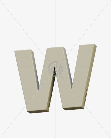 Letter W from Gboy 3D Alphabet - View 5 on Yellow Images Creative Fonts - S75774