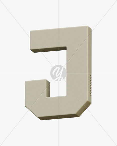 Letter J from Gboy 3D Alphabet - View 5 on Yellow Images Creative Fonts - S75761