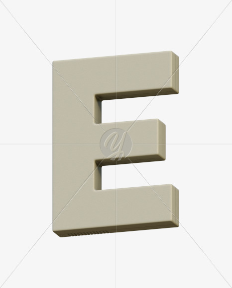 Letter E from Gboy 3D Alphabet - View 5 on Yellow Images Creative Fonts - S75756