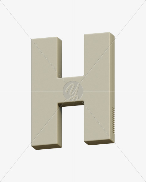 Letter H from Gboy 3D Alphabet - View 5 on Yellow Images Creative Fonts - S75759