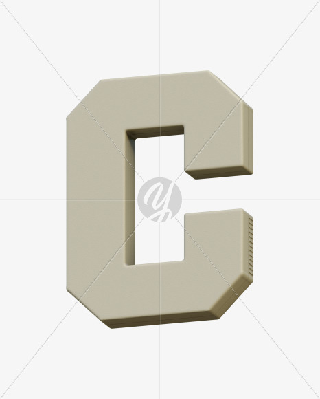 Letter C from Gboy 3D Alphabet - View 5 on Yellow Images Creative Fonts - S75754