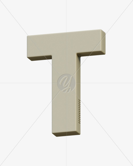 Letter T from Gboy 3D Alphabet - View 5 on Yellow Images Creative Fonts - S75771