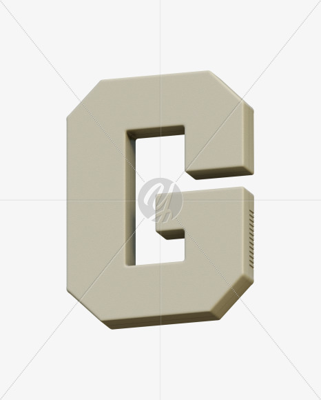 Letter G from Gboy 3D Alphabet - View 5 on Yellow Images Creative Fonts - S75758