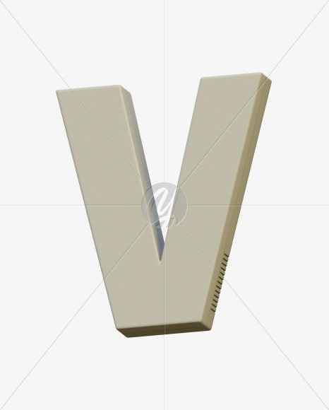 Letter V from Gboy 3D Alphabet - View 5 on Yellow Images Creative Fonts - S75773