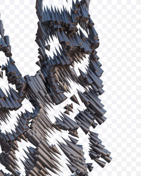 Letter N from Abstract 3D Alphabet - View 1 on Yellow Images Creative Fonts - S75218