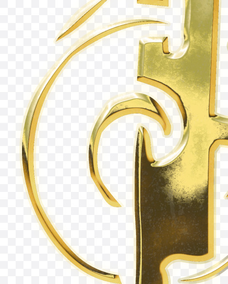 Letter K from Golden Gothic Alphabet on Yellow Images Creative Fonts - S75115