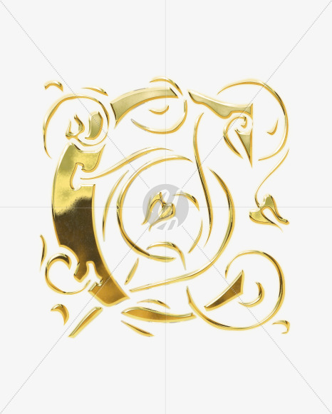 Letter C from Golden Gothic Alphabet on Yellow Images Creative Fonts - S75107