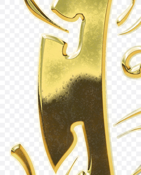 Letter Q from Golden Gothic Alphabet on Yellow Images Creative Fonts - S75121