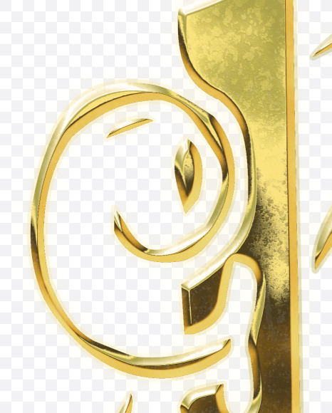 Letter L from Golden Gothic Alphabet on Yellow Images Creative Fonts - S75116