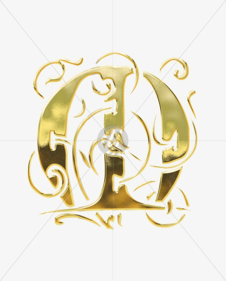 Letter M from Golden Gothic Alphabet on Yellow Images Creative Fonts - S75117