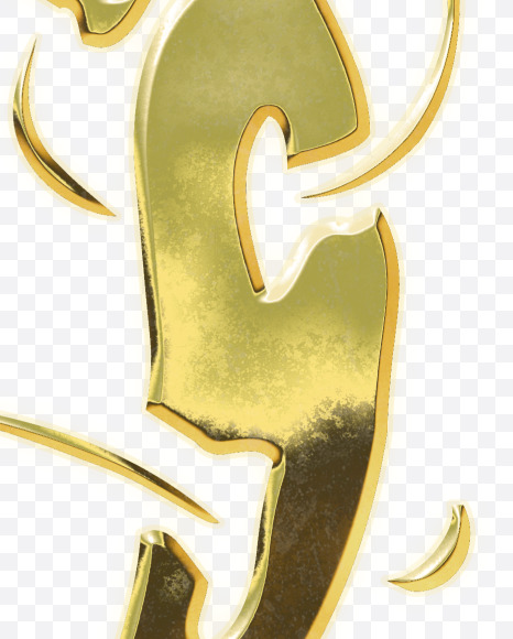 Letter O from Golden Gothic Alphabet on Yellow Images Creative Fonts - S75119