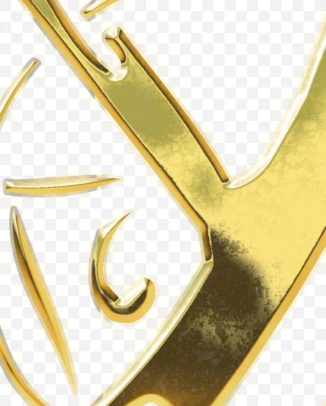 Letter Y from Golden Gothic Alphabet on Yellow Images Creative Fonts - S75129