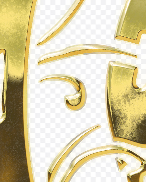 Letter W from Golden Gothic Alphabet on Yellow Images Creative Fonts - S75127