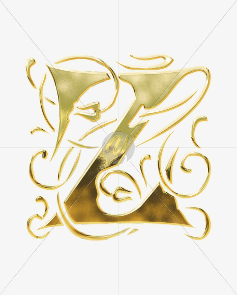 Letter Z from Golden Gothic Alphabet on Yellow Images Creative Fonts - S75130