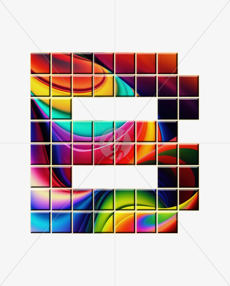 Letter B from Abstract Mosaic Aphabet on Yellow Images Creative Fonts - S75133