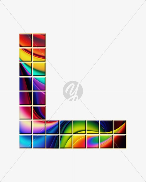 Letter L from Abstract Mosaic Aphabet on Yellow Images Creative Fonts - S75143