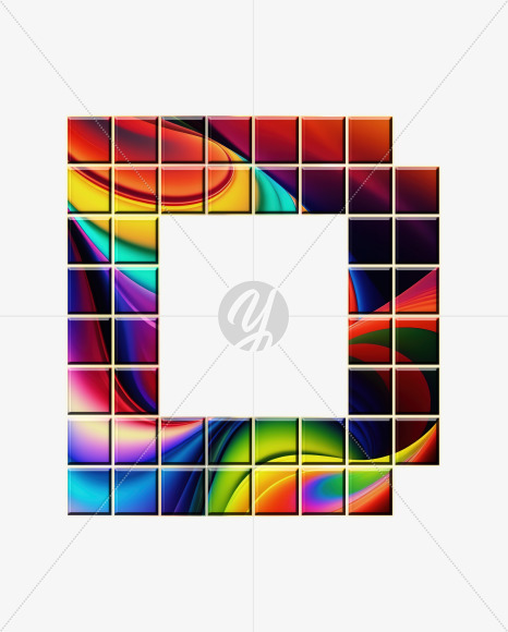 Letter D from Abstract Mosaic Aphabet on Yellow Images Creative Fonts - S75135