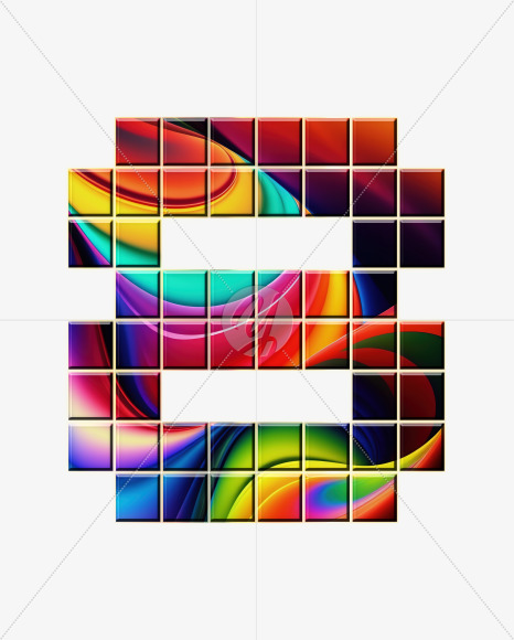 8 from Abstract Mosaic Aphabet on Yellow Images Creative Fonts - S75166