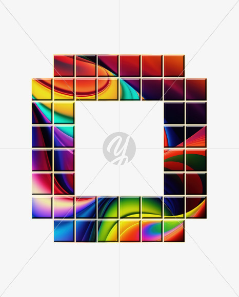 0 from Abstract Mosaic Aphabet on Yellow Images Creative Fonts - S75158