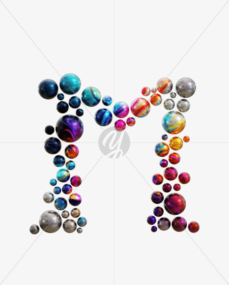 Letter M from Abstract Dot Alphabet on Yellow Images Creative Fonts - S75181