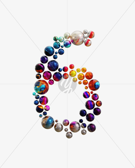 6 from Abstract Dot Alphabet on Yellow Images Creative Fonts - S75201