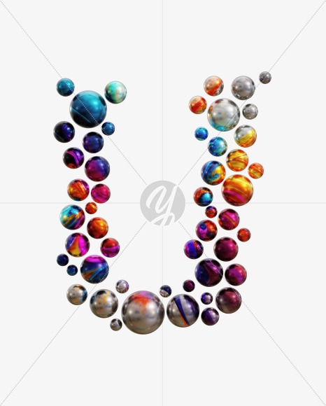 Letter U from Abstract Dot Alphabet on Yellow Images Creative Fonts - S75189