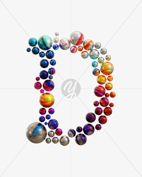 Letter D from Abstract Dot Alphabet on Yellow Images Creative Fonts - S75172