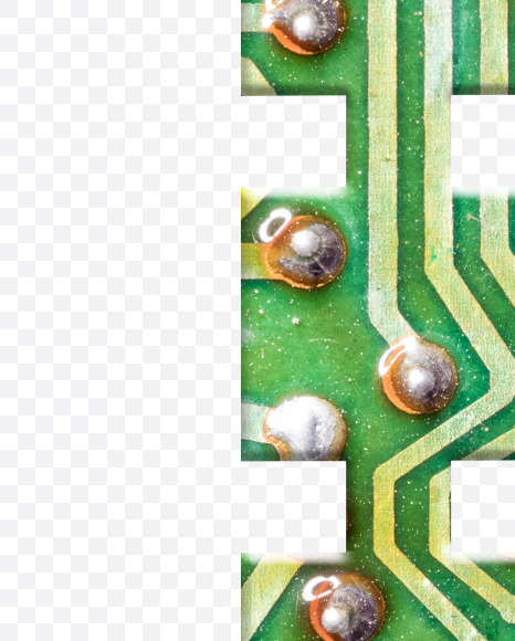 Letter U from Printed Circuit Board Alphabet on Yellow Images Creative Fonts - S75267