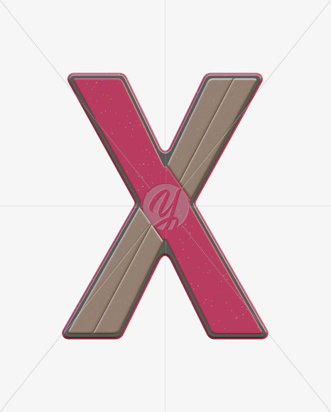 Letter X from Abstract Plastic Sign 3D Alphabet - View 1 on Yellow Images Creative Fonts - S75607