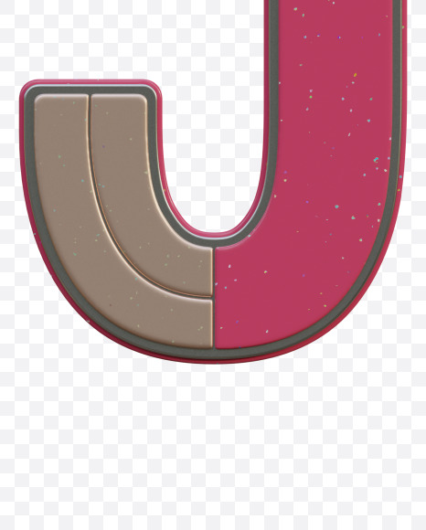 Letter J from Abstract Plastic Sign 3D Alphabet - View 1 on Yellow Images Creative Fonts - S75592