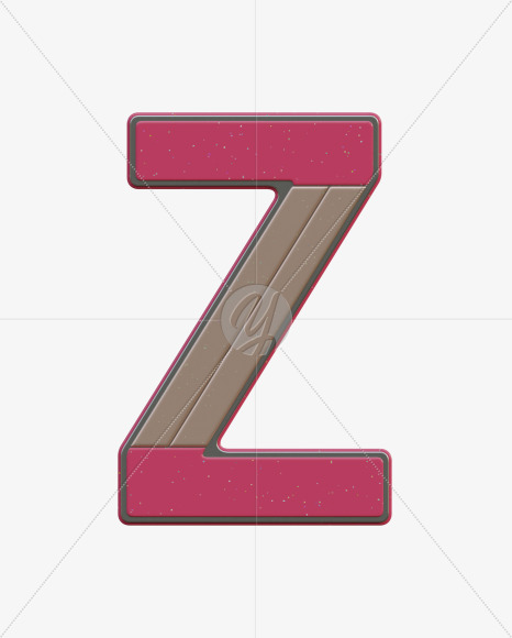 Letter Z from Abstract Plastic Sign 3D Alphabet - View 1 on Yellow Images Creative Fonts - S75609