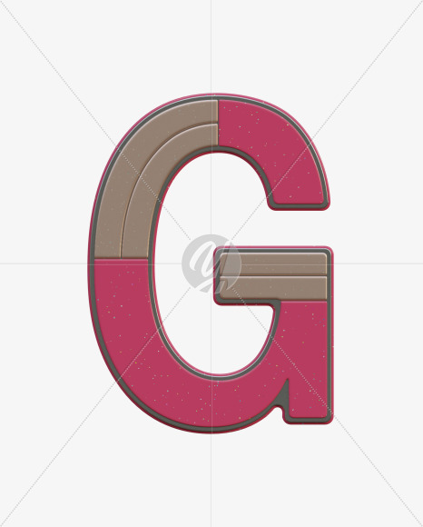 Letter G from Abstract Plastic Sign 3D Alphabet - View 1 on Yellow Images Creative Fonts - S75590