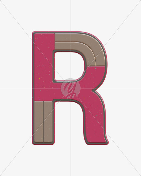 Letter R from Abstract Plastic Sign 3D Alphabet - View 1 on Yellow Images Creative Fonts - S75601