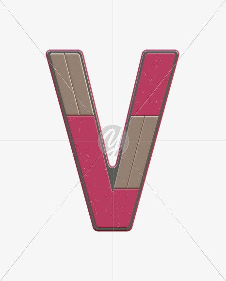 Letter V from Abstract Plastic Sign 3D Alphabet - View 1 on Yellow Images Creative Fonts - S75605