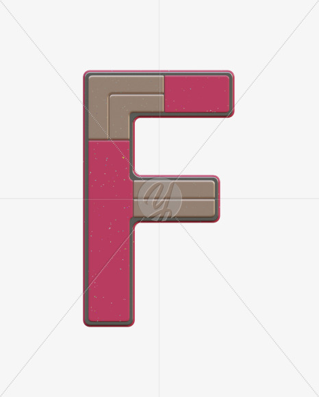 Letter F from Abstract Plastic Sign 3D Alphabet - View 1 on Yellow Images Creative Fonts - S75589