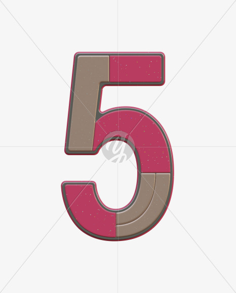 5 from Abstract Plastic Sign 3D Alphabet - View 1 on Yellow Images Creative Fonts - S75614